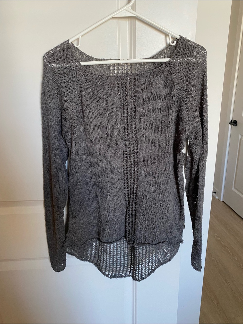 Buckle Charcoal Knit Scoop Neck Sweater